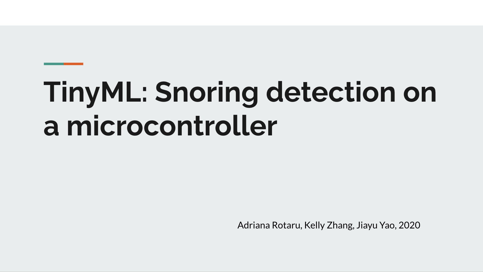 Snoring Detection on a Microcontroller